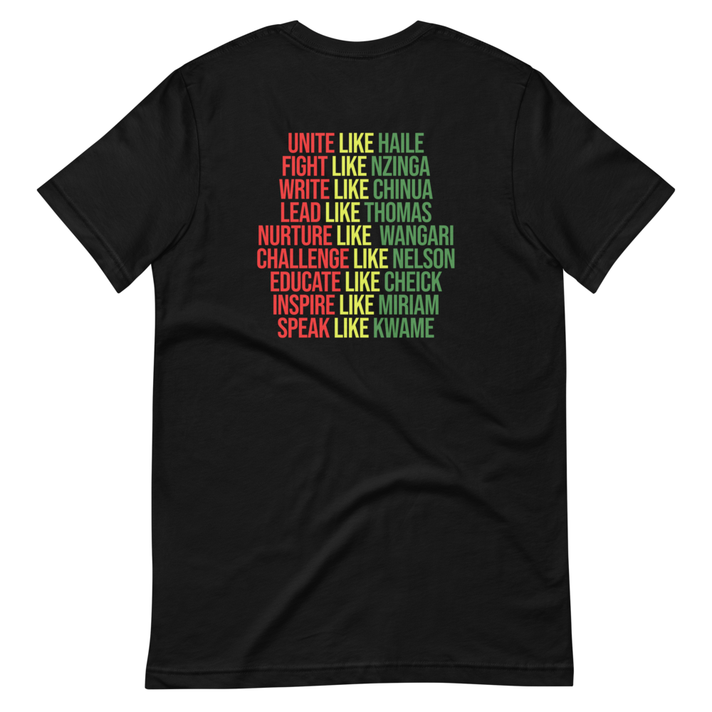 African Legends Pan African Colors Unisex t-shirt